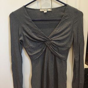 Boden Navy Blue v neck stripe top XS